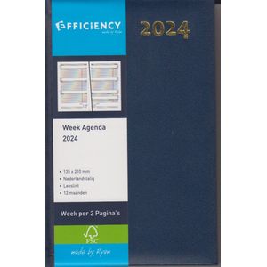 Bureau agenda 2024 ryam efficiency kort 7d2p blauw 135x210mm