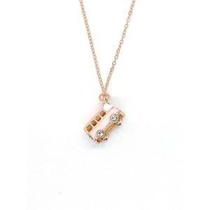 Ketting Meisje- Volkswagen Busje- Roze- Goud- Kind- LiLaLove