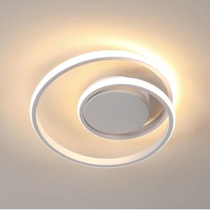 Goeco plafondlamp - 30cm - Medium - LED - 30W - spiraalplafondlamp - 3400LM - 3000K - warm wit licht - voor hal keuken woonkamer balkon