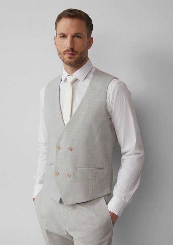 s.Oliver BLACK LABEL - Gilet - All-over Motief - Regular Fit - Structuur