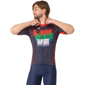 Castelli Competizione 3 Landismo Korte Mouw Wielertrui Blauw M Man
