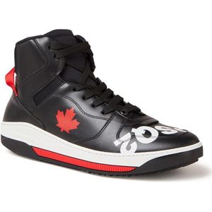 Dsquared2 Barkley sneaker met logo van kalfsleren details - Zwart - Maat 40