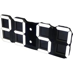 3D Digitale LED-Wekker - Wandklok met Dimbaar Nachtlampje - Inclusief Kalender en Thermometer