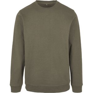 Basic Crewneck Sweater met ronde hals Olive - 4XL