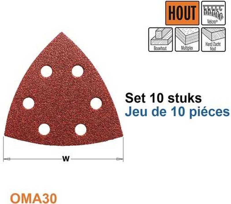 CMT ORANGE TOOLS - OMA30040-X10 - Schuurpapier - Korrel 40 - 10 Stuks - Delta Schuurpapier met Velcro Systeem