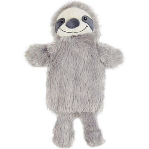 Warmwaterkruik met luiaard fleece hoes - 1 liter - natuurlijk rubber - pluche schattige dierenhoes - gezellige geschenken - grijze luiaard