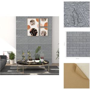 vidaXL Wanddecoratie - 3D Behang - 3D-behang zelfklevend 40 st bakstenen antracietkleurig - Baksteen Behang - Antraciet Behang - Zelfklevend Behang