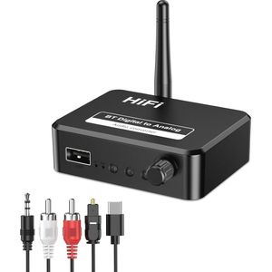 Bluetooth 5.1 Ontvanger - 3-in-1 Audio Adapter met USB-stick voor Draadloze Audiokoppeling