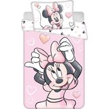 Disney - Minnie Mouse - Dekbedovertrek - Roze - 135 x 100 cm + 40 x 60 cm - Katoen