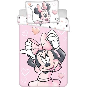 Disney - Minnie Mouse - Dekbedovertrek - Roze - 135 x 100 cm + 40 x 60 cm - Katoen