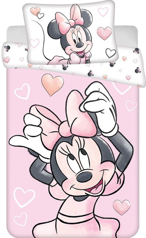 Disney - Minnie Mouse - Dekbedovertrek - Roze - 135 x 100 cm + 40 x 60 cm - Katoen