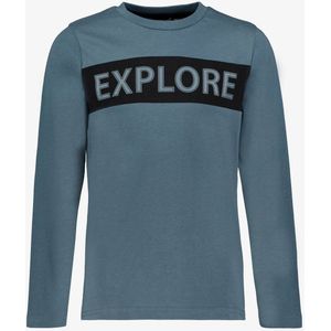 Unsigned jongens shirt met opdruk blauw - Maat 134/140