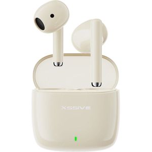 Xssive TWS18 - Oortjes Draadloos - Cremé Beige - Bluetooth Oordopjes met 20 Uur Batterij - Draadloze Earbuds met Bluetooth 5.3