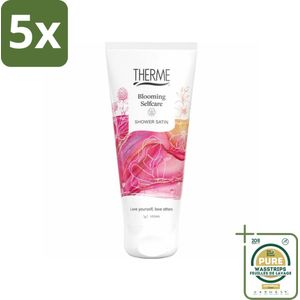 5 x Therme - Blooming Selfcare - Douche Satin - Verfrissend - Verzorgend - 200ml - Grootverpakking - Selfcare Douche - Bloemige Geur - Verzorgende Douche - Zachte Douche - Wellnessbeleving