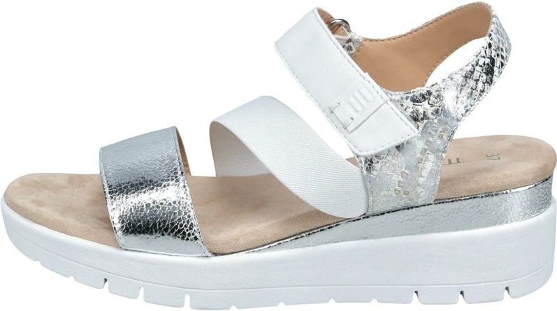 TT.BAGATT - Sandalen - Dames - Metallic Accenten - Slangenpatroon - Klittenbandsluiting