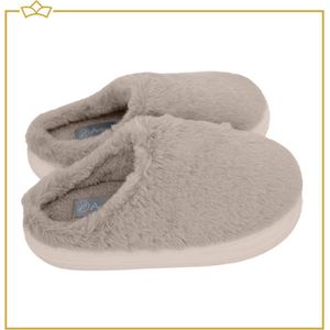 ATTREZZO® Pantoffels dames - Extra zacht - Sloffen - Beige - Maat 36-37
