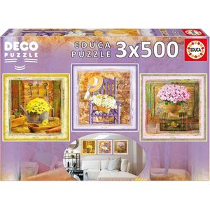 Legpuzzels - 3 van 500 stukjes - Deco Enchanted Moments - Educa  puzzel