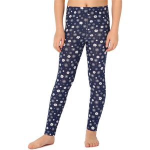 Merry Style Meisjes Lange Legging - van Katoenen - Vrijetijdsbroek - Sport - MS-MS10-337-LE-new - Marineblauw/Blumen-2 - 116
