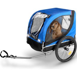 Bicycle Gear Hondenfietskar - Fietskar Hond - voor Honden max. 40 KG - Hondenkar Opvouwbaar - met Regenhoes - Blauw