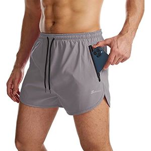 Mannen Hardloop Shorts 2-in-1 Sneldrogend Trainingsshort met Ritszakken