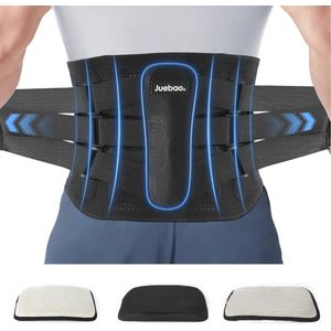 Verstelbare Lendensteunriem - Ergonomische Rugbrace met 3 Verwisselbare Kussens voor Ondersteuning en Comfort