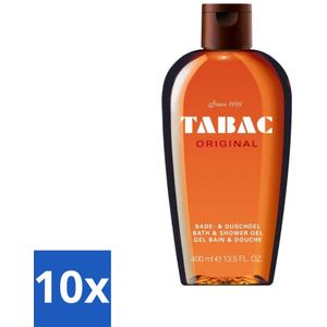 Tabac Original Bad- en Douchegel 400 ml - Bulkverpakking - 10 stuks