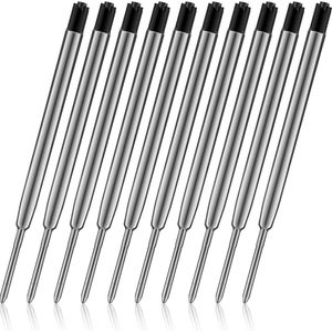 Vervangbare metalen balpenvullingen - 10 stuks zwarte inkt 1 mm Medium Point - Navullingen voor dagelijks werk en school schrijven .