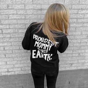 Sweater dames-zwart-voor mama-proudest mommy on this earth-Maat Xxl