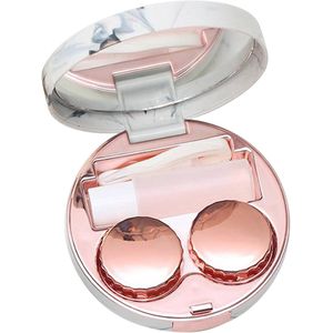 Elegant Contactlenzenhouder - Draagbaar en Herbruikbaar voor Thuis en Reizen (Goud/Roségoud/Rood)