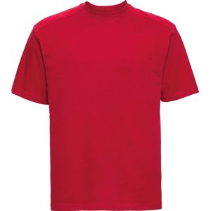 Russell Europa Heren Werkkleding Korte Mouwen Katoenen T-Shirt (Klassiek rood)