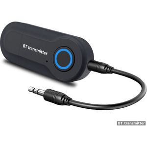 Bluetooth-zender-Bluetooth 5.0-draagbare draadloze adapter-3,5 mm stereo-audiosysteem met lage latentie-voor auto/TV/computer/laptop-zwart