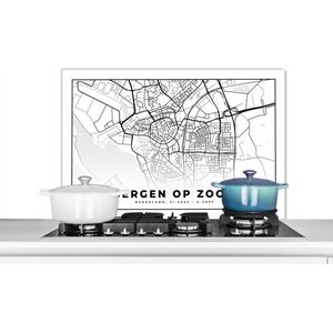 Spatscherm keuken 80x55 cm - Kookplaat achterwand Plattegrond - Bergen op Zoom - Nederland - Muurbeschermer - Spatwand fornuis - Hoogwaardig aluminium - Stadskaart