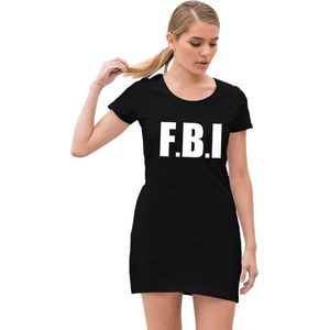 FBI feest / verkleed jurkje zwart voor dames - politie jurk 44