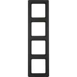 BERKER Q1 Afdekraam 4-voudig antraciet