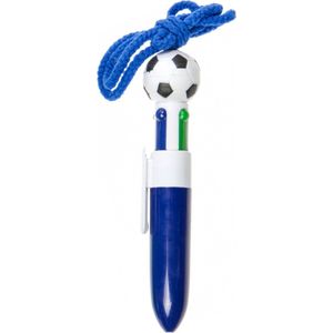 Lg-imports 4-kleurenpen Voetbal 12 Cm Blauw