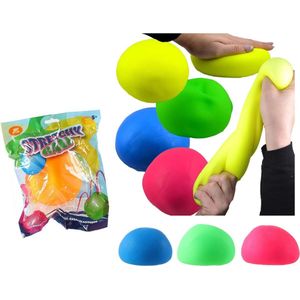 Neon stressbal knijpbal 11 cm - 1 exemplaar - Stretch - Knijp - Stuiterbal - Kinderen - Fidget - schoenkado sinterklaas