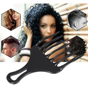 Krullenkam I Krullend Haar Ontwarren I Afro Haarkam i Dubbele Rij Tanden I Haar Accessoire I Haarvolume Vergroten I 18 x 9,7 CM I Zwart