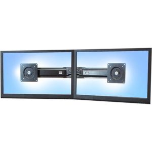 Ergotron Dual Monitor & Handle Kit - Bevestigingskit (handgreep 2 bevestigingsbeugels gebogen montage-arm montagehardware) voor 2 LCD-schermen - zwart - schermgrootte: 17 -26 - voor P/N: 45-353-026