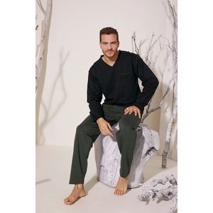 Heren Huispak/Pyjama Levi/ Legergroen/Zwart  / maat XL