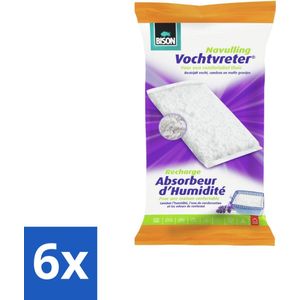 Bison - Original - Vochtvreter - Navulzak - 1 KG - 1 Stuk - Lavendel - Voordeelverpakking - 6 stuks