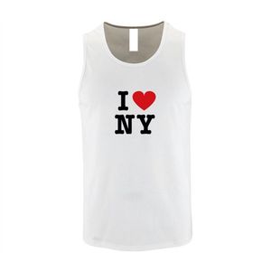 Witte Tanktop met print van 'I love (hart) New York ' size S