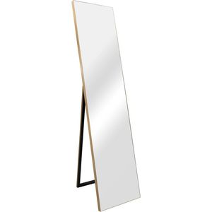 In And OutdoorMatch Spiegel Vrijstaand Miles - Verstelbaar - 150,6x35,6 cm - Goudkleurig - MDF en Glas - Stijlvolle uitstraling