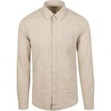 Barbour - Shirt Nelson Tailored - Overhemd - Beige - Katoen en Linnen, Modern-fit, Enkel manchet, Effen dessin