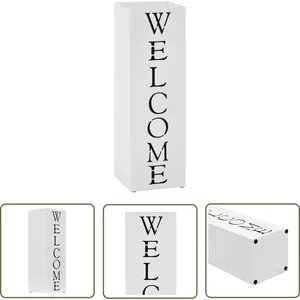 vidaXL Parapluhouder Welcome Staal Zwart Parapluhouders Paraplubakken Paraplu
