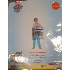 Paw Patrol Jongens Pyama - 100% Katoen - Verschillende maten - Graag keuze voor maat laten weten bij bestellen - Keuze uit: 98 / 104 - 110 / 116 -