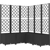 vidaXL-Plantenbak-met-latwerk-120x120x136-cm-polypropeen-zwart