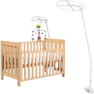Piekstok Voor Sluier - Sluierstang voor Hemel – Verstelbaar Standaard Voor Klamboe - Bedhemel - Baby Hemeltje voor Wieg en Ledikant – Hemelstang – Clip On - Wit
