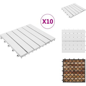 vidaXL Terrastegel Acaciahout - 30 x 30 cm - Wit - Set van 1 - Vloer