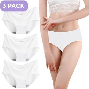 Naadloze Slip voor Dames - Naadloos ondergoed dames - Maat S - Wit - Set van 3 - Ultrazacht - Naadloos ondergoed dames - Seamless ondergoed dames - Invisible string - Naadloze string