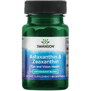 Swanson - Astaxanthine & Zeaxanthine - 60 Softgels - OmniXan® Zeaxanthine - Antioxidant